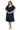 Plus Size Dresses Short Floral Midi Cocktail Plus Size Dress Navy
