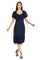 Homecoming Dresses Short Cocktail Floral Caplet Midi Length Petite Dress Navy