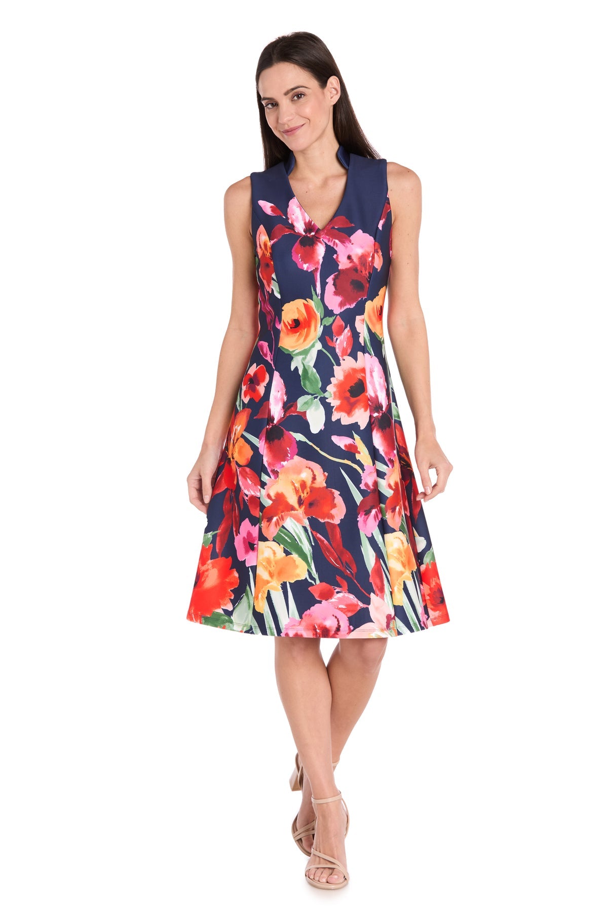 R&M Richards 4056P Short Printed Petite Cocktail Dress