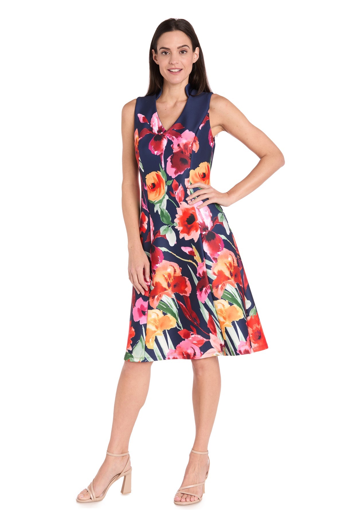 R&M Richards 4056P Short Printed Petite Cocktail Dress