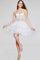 Cocktail Dresses Beaded Short Ruffle Lace Cocktail Dress Off-White