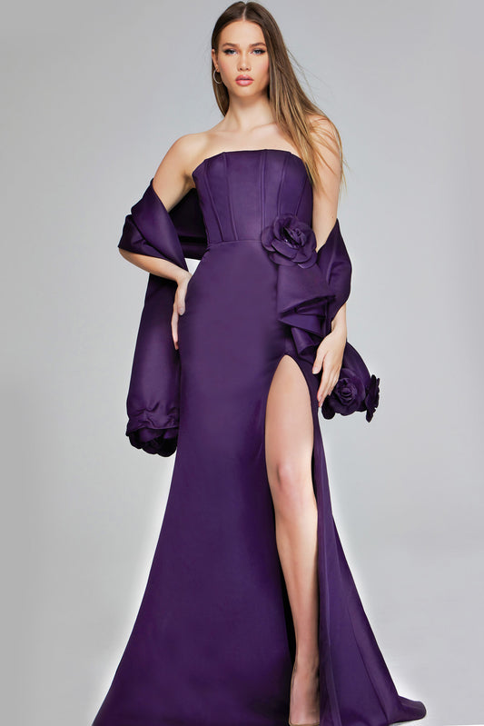 Prom Dresses Long Mermaid Formal Evening Slit Prom Dress Eggplant