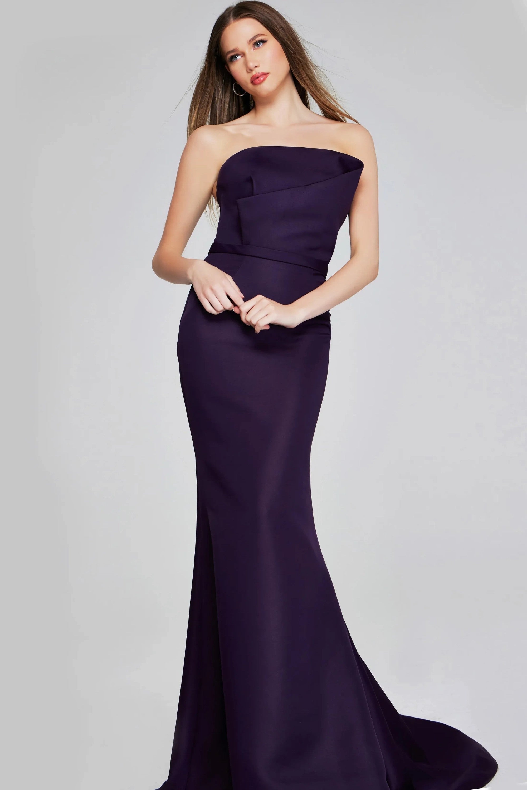 Prom Dresses Long Formal Mermaid Pleated Prom Dress Eggplant
