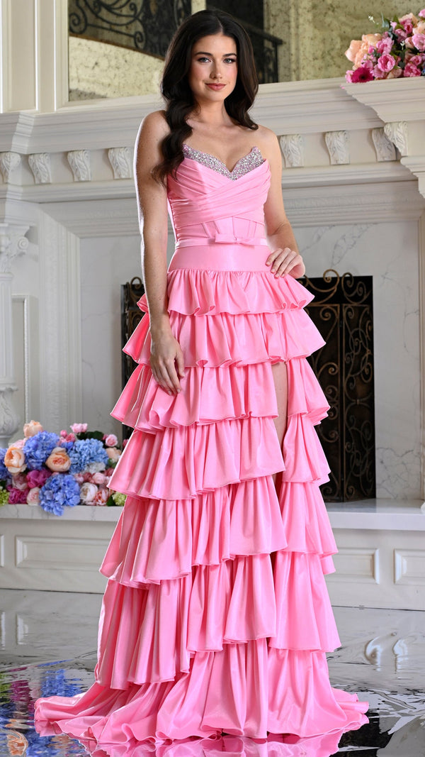 Sweetheart Floor-Length Satin Occasion Fit & Flare Colors 4061