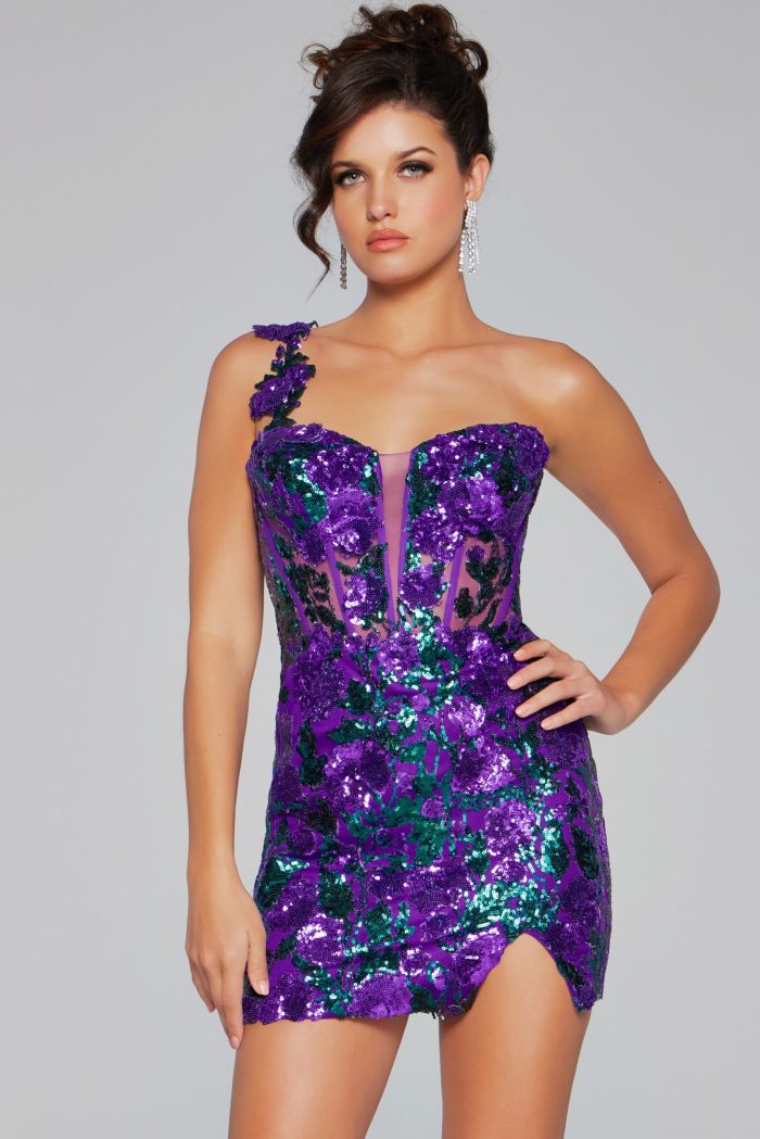 Jovani 40647 Homecoming One Shoulder Beaded Short Cocktail Dress The Dress Outlet Jovani 40647 Homecoming One Shoulder Beaded Short Cocktail Dress The Dress Outlet