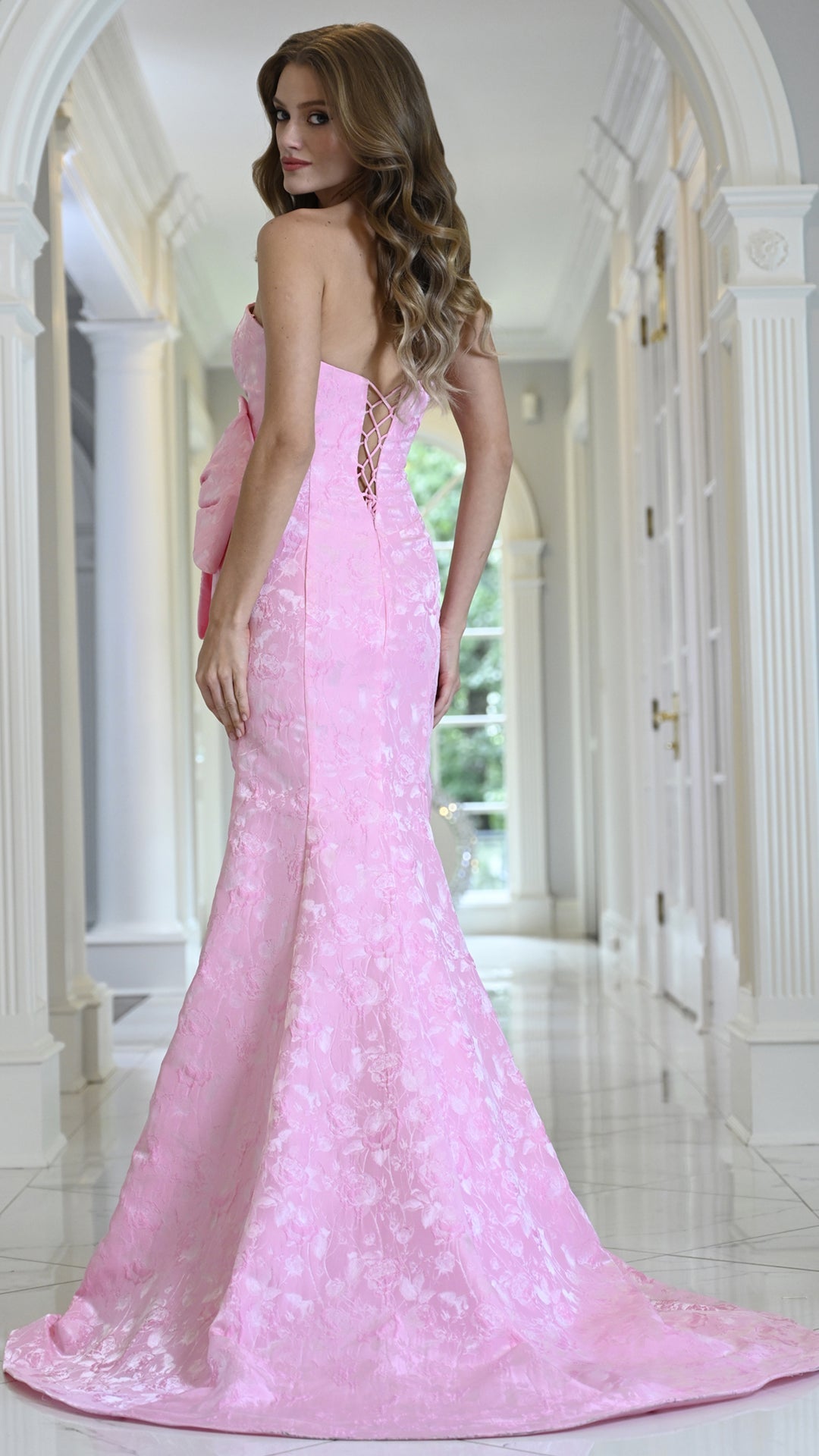 Strapless Straight Neck Floor-Length with Train Satin Formal Mermaid/Trumpet Colors 4065
