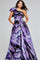 Formal Dresses Long Ball Gown Printed Metallic Formal Prom Dress Purple/Multi