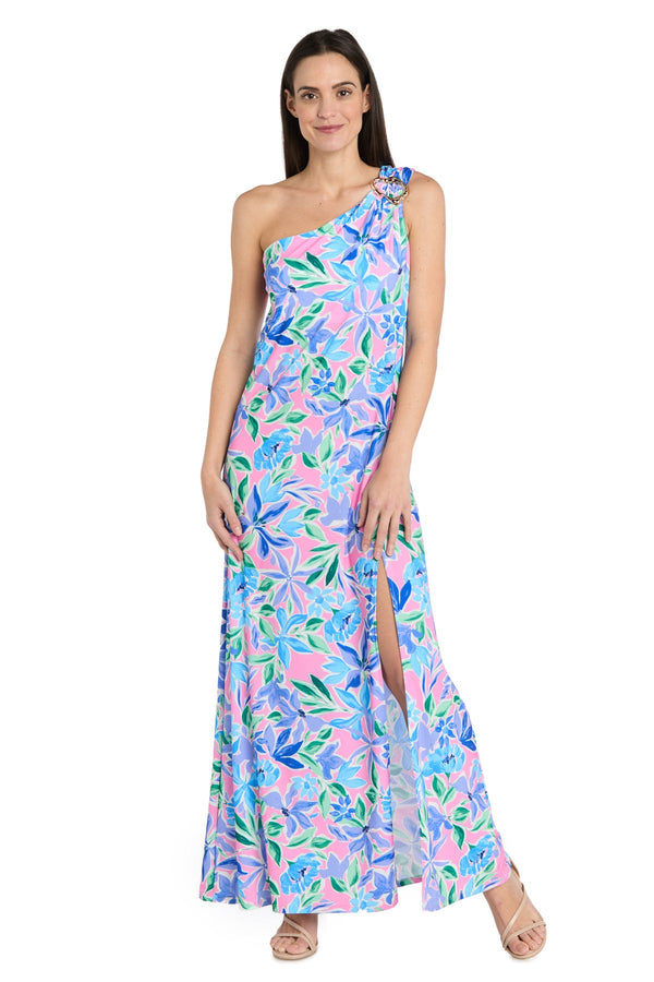 Long Floral Print Dress Formal Maxi R&M Richards 4069