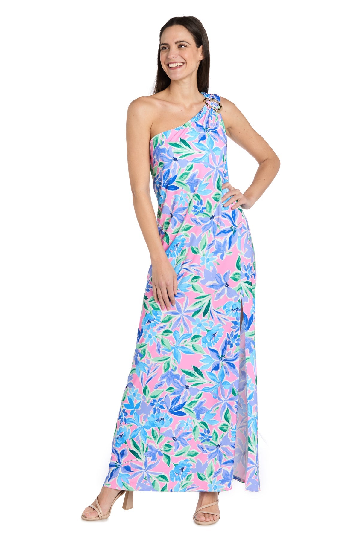 R&M Richards 4069 Long Formal Floral Print Maxi Dress