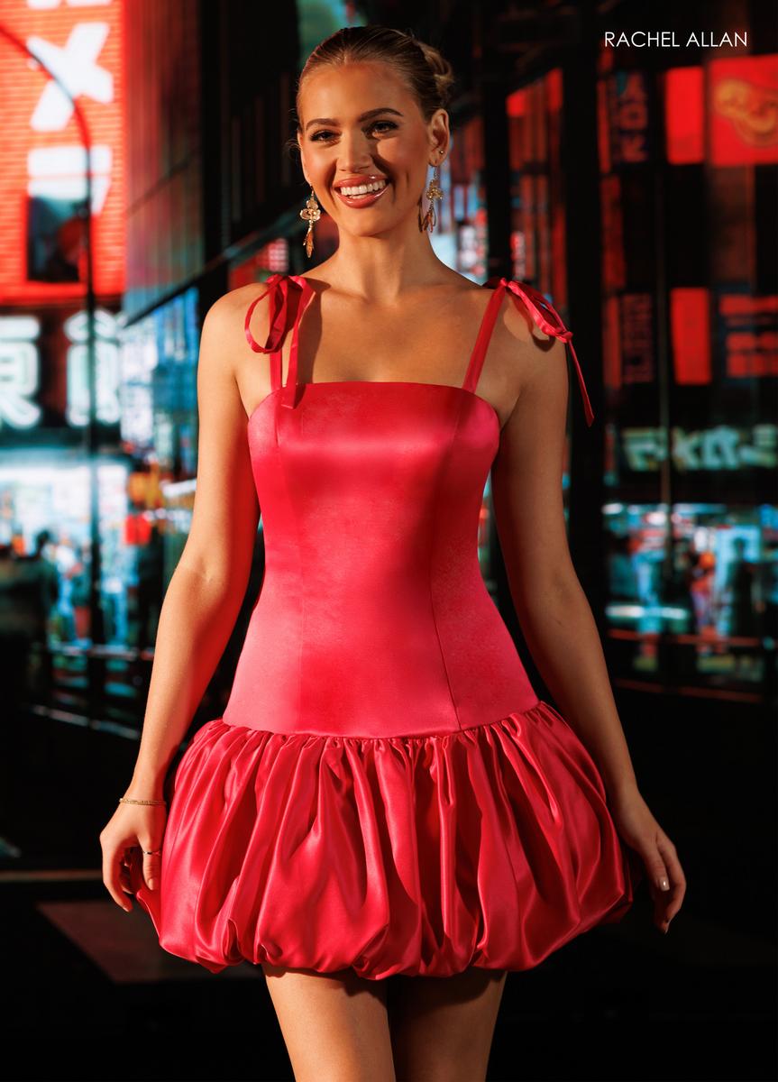 Square Mini Satin Cocktail Fit & Flare Rachel Allan 40730