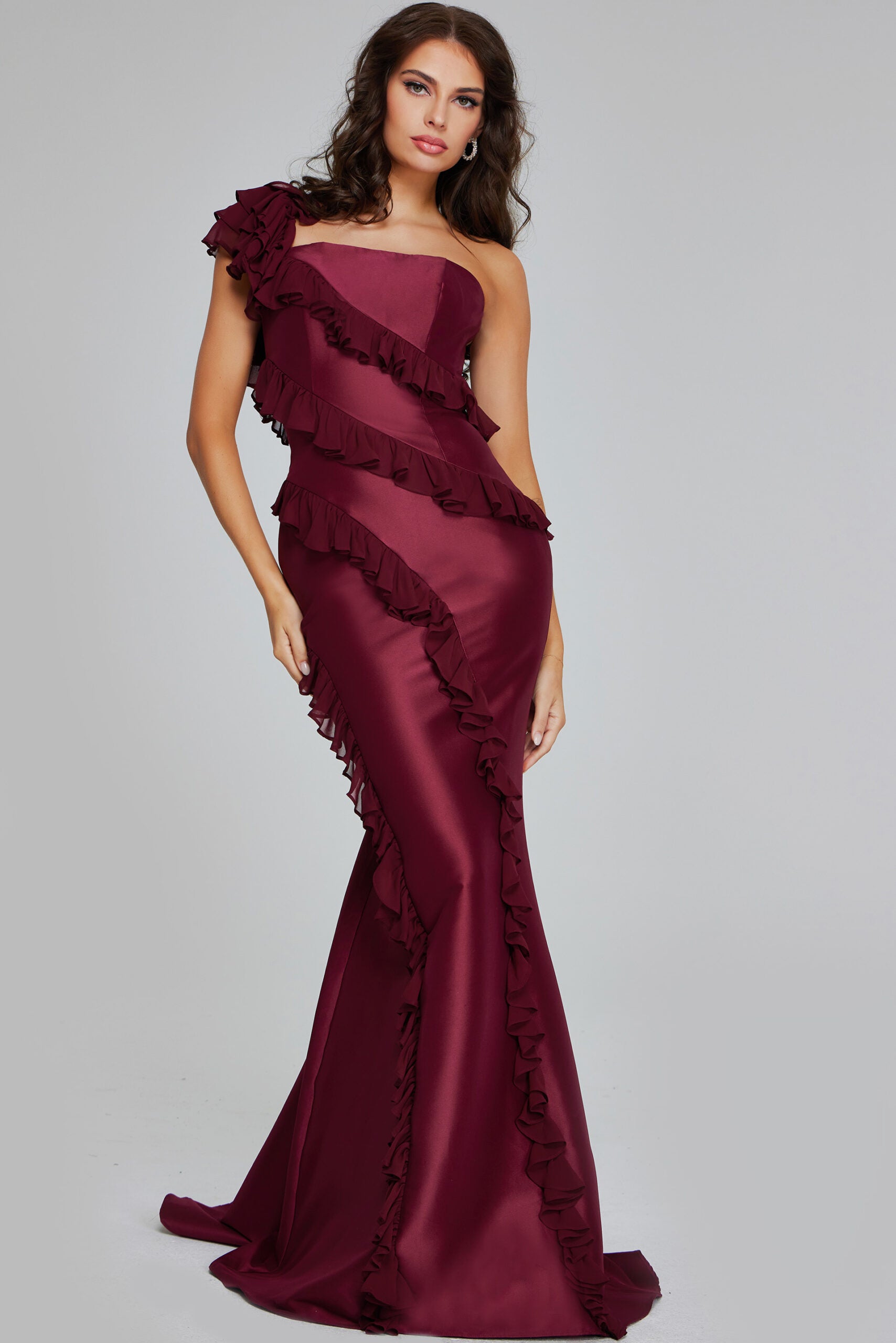 2012 prom dresses Jovani 40751 Long Fitted Formal Ruffle Prom Dress