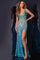 Prom Dresses Fitted Sequins Formal Long Prom Dress Green/Silver/Turquoise