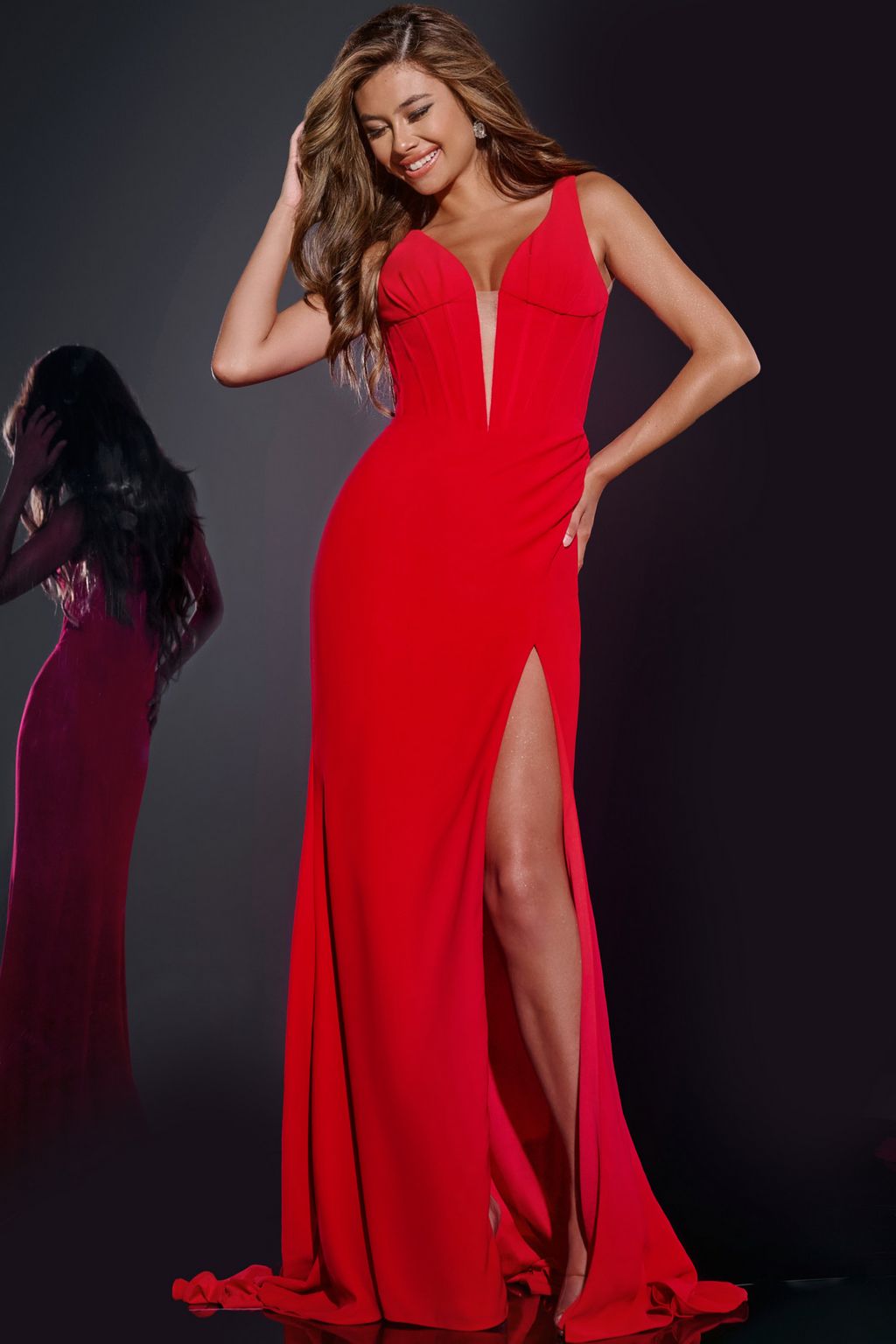 Prom Dresses Long Formal Mermaid Fit Corset Prom Dress Red