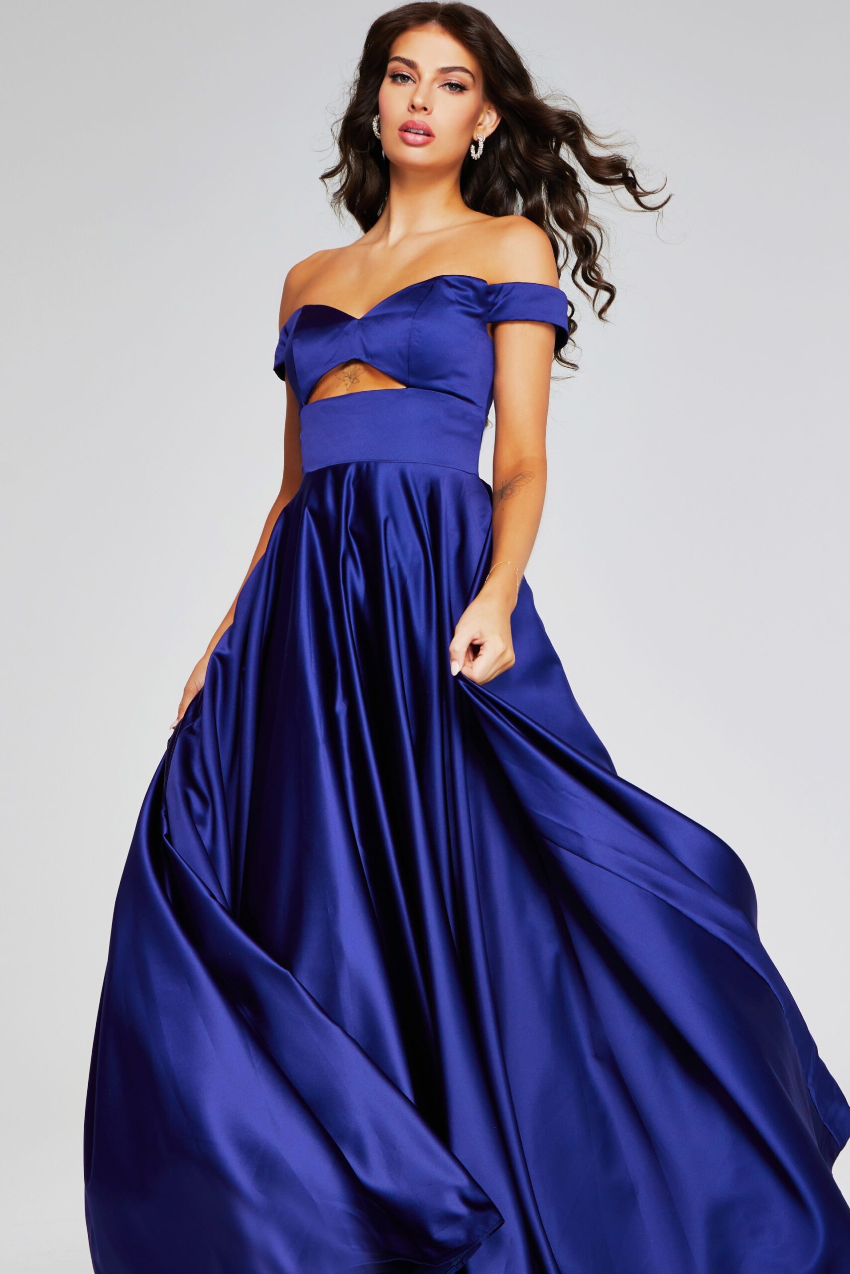Jovani 40787 A Line Formal Long Ball Gown Pocket Prom Dress