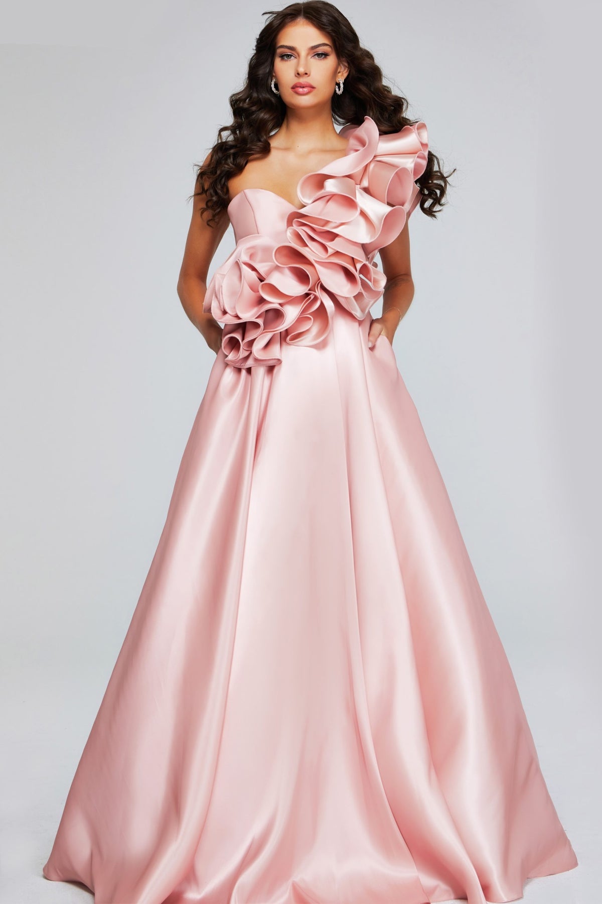 Prom Dresses A Line Long Formal Ruffled Prom Dress Blush