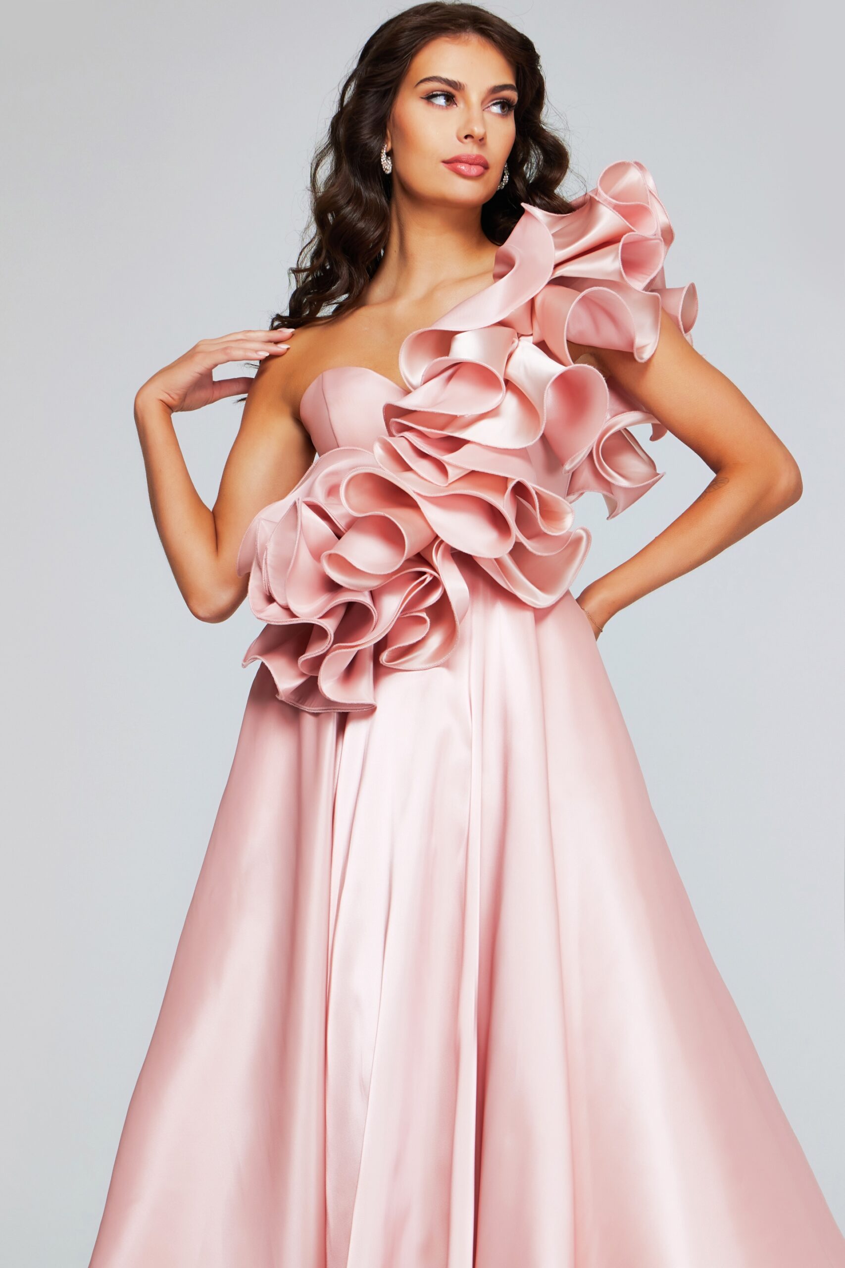 Prom Dresses A Line Long Formal Ruffled Prom Dress Blush