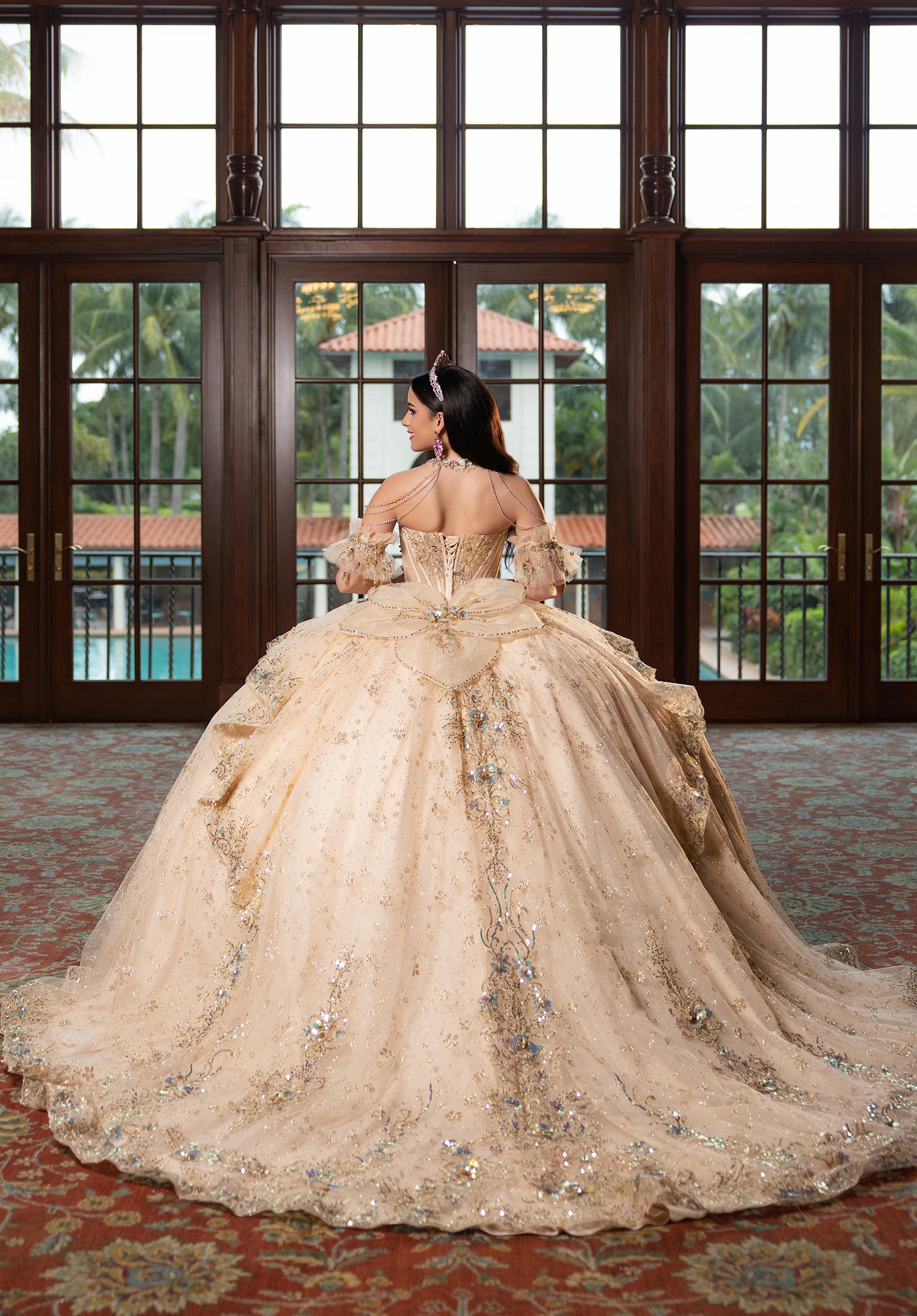 Sweetheart Floor-Length Tulle Quinceañera Ball Gown MGNY Madeline Gardner New York 4080002