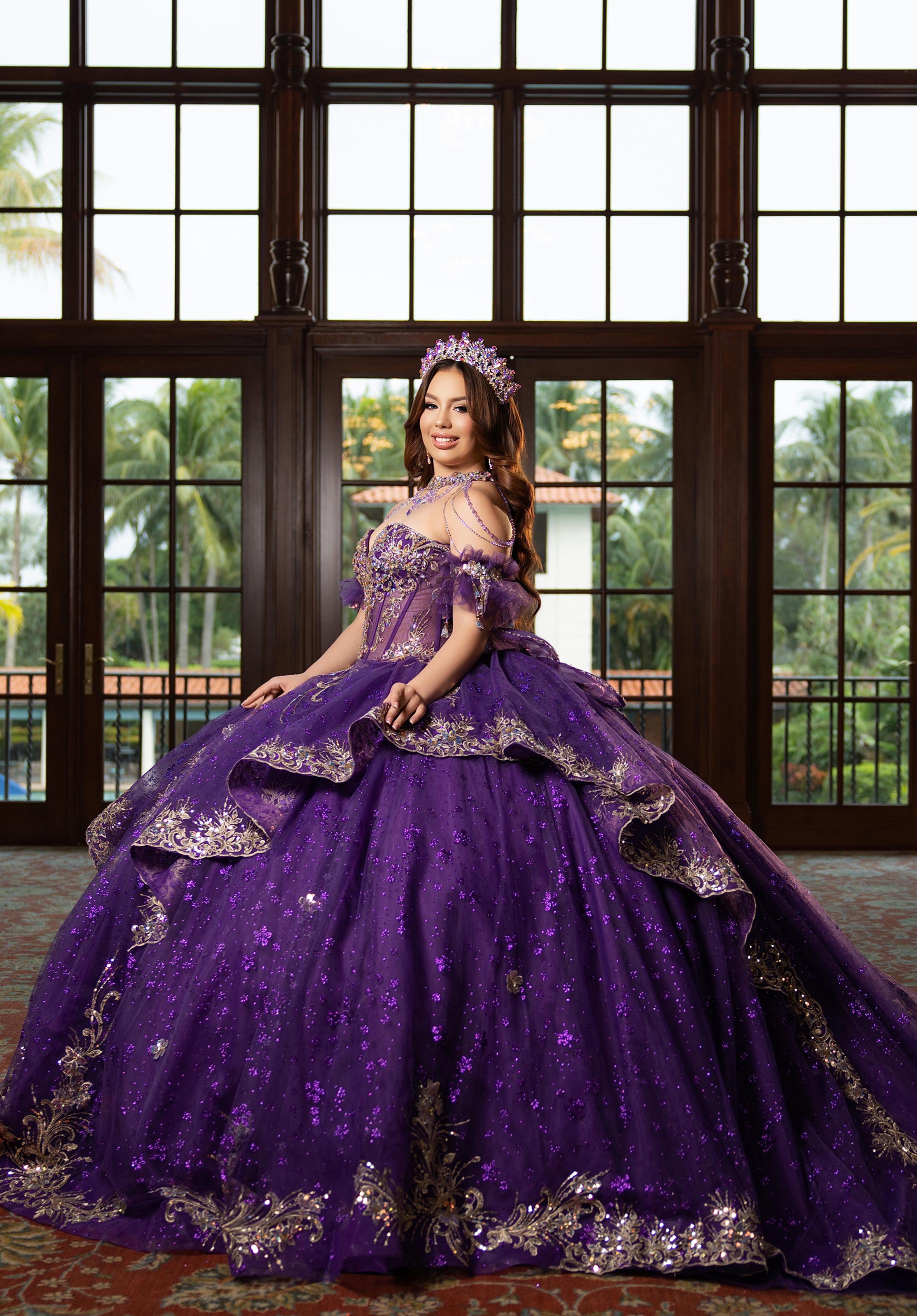 Sweetheart Floor-Length Tulle Quinceañera Ball Gown MGNY Madeline Gardner New York 4080002