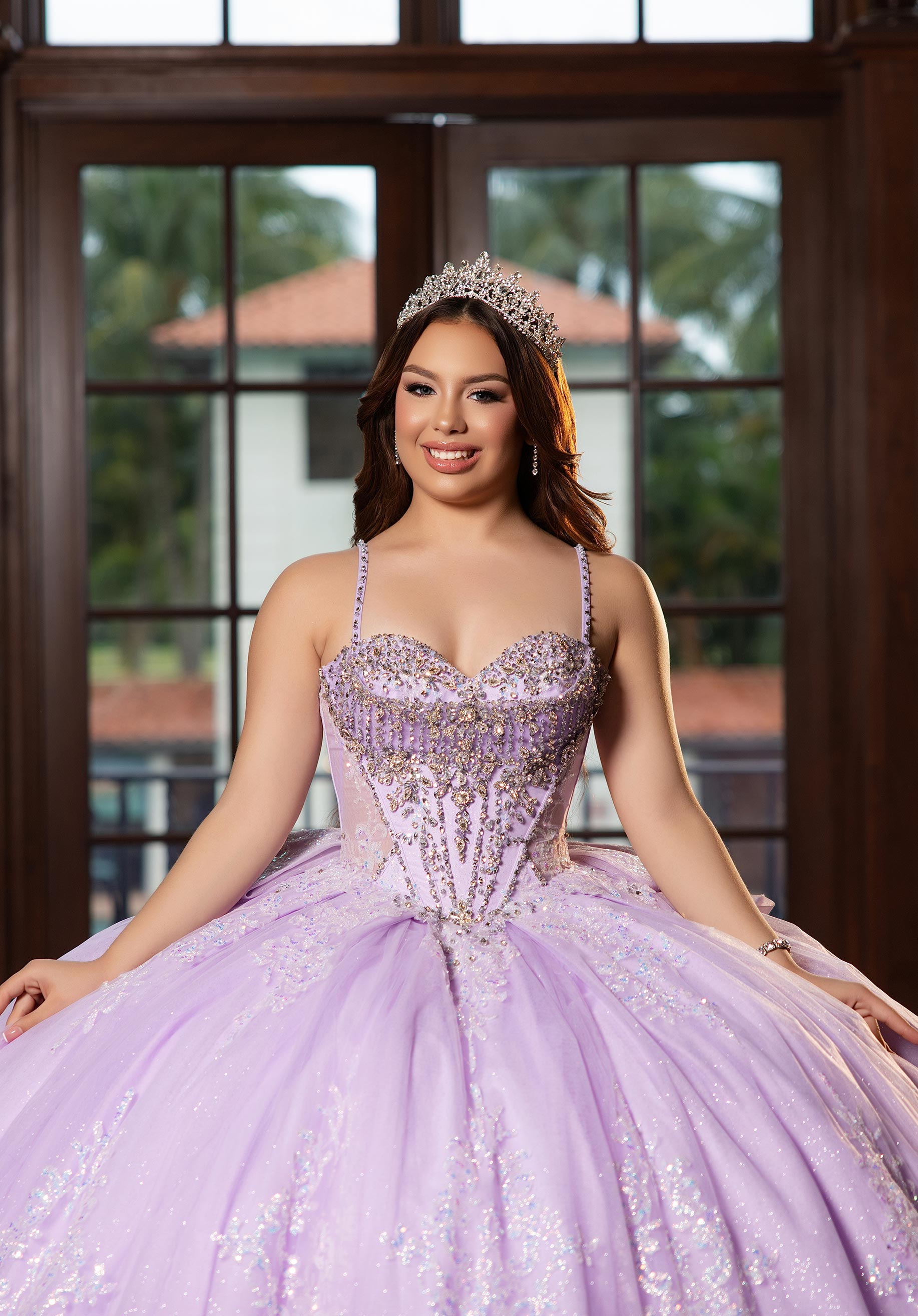 Sweetheart Floor-Length Tulle Quinceañera Ball Gown MGNY 4080013