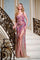 Prom Dresses Beaded Mermaid Stripe Long Formal Prom Dress Nude/Multi