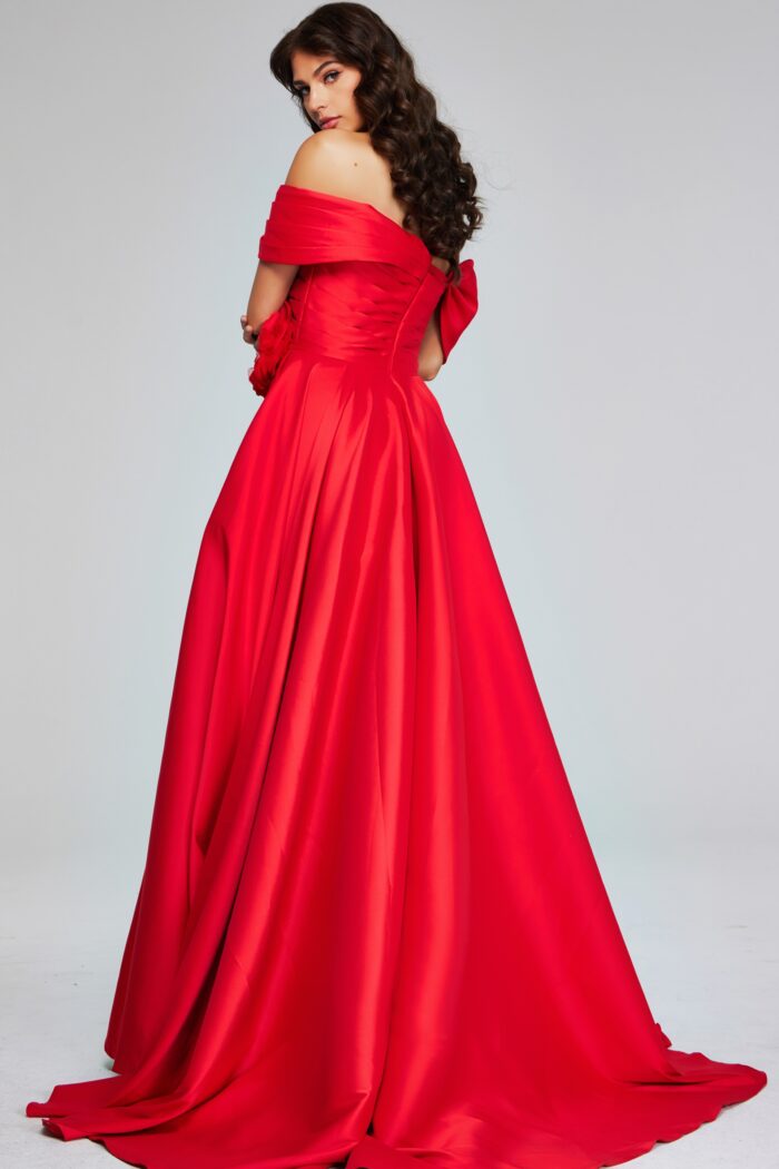 Prom Dresses Long Pleated Ball Gown Formal Prom Dress Red