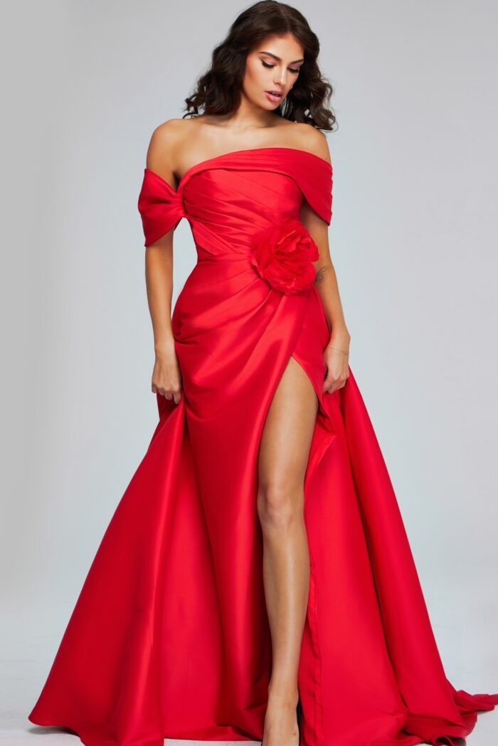 Prom Dresses Long Pleated Ball Gown Formal Prom Dress Red