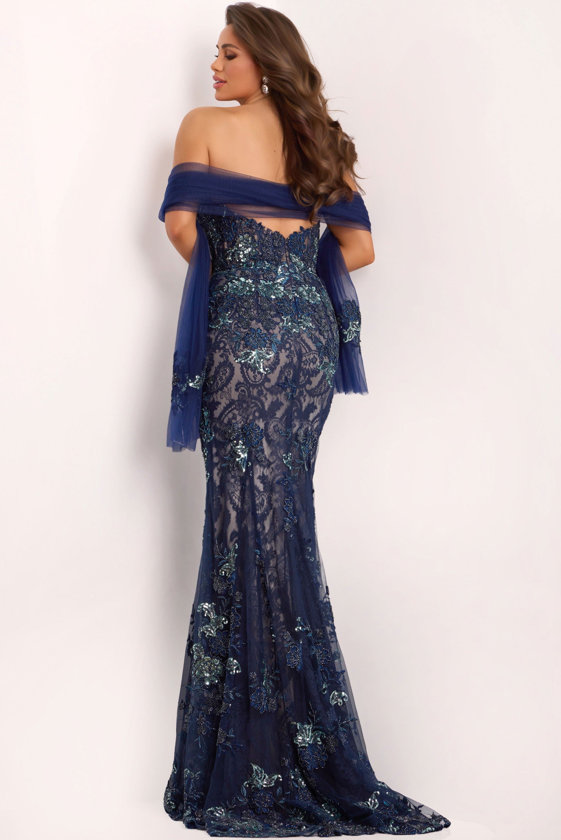Formal Dresses Long Prom Formal Evening Mermaid Dress Jovani 40848 Navy