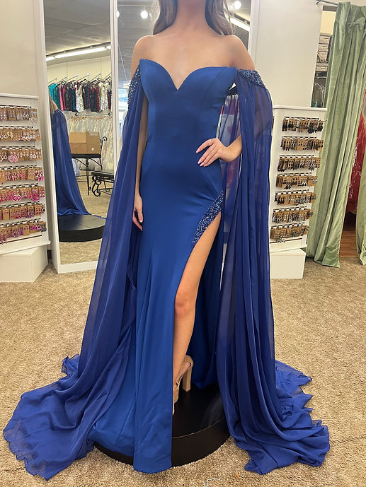Jovani Off Shoulder Long Formal Dress 07652 - The Dress Outlet