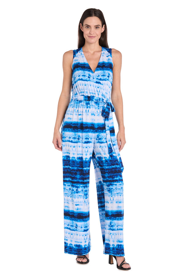 Printed Long Jumpsuit Formal R&M Richards 4098