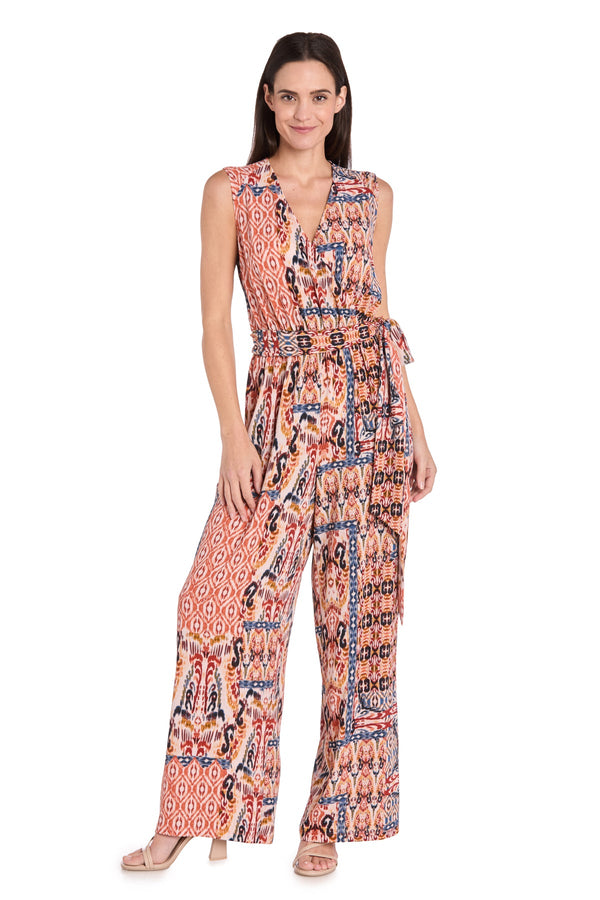 Long Printed Jumpsuit Formal R&M Richards 4102