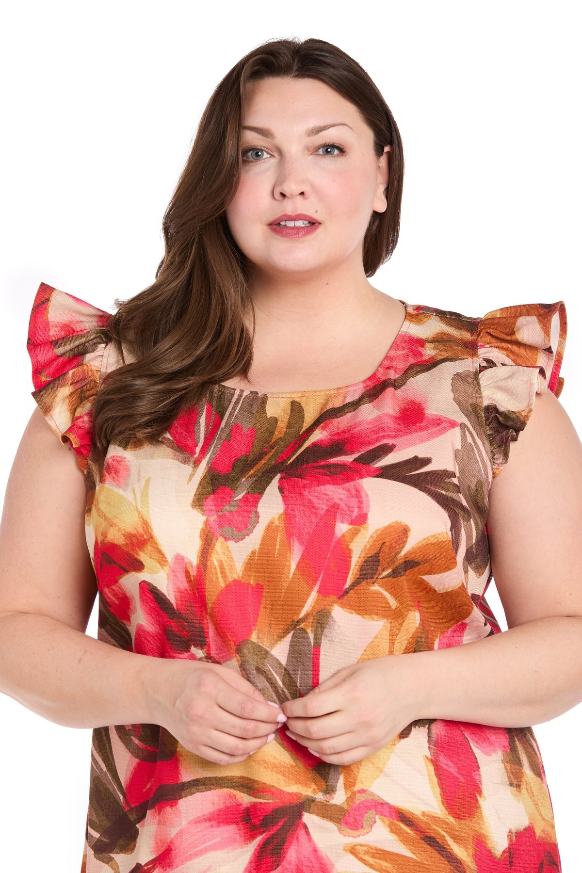 R&M Richards4105W Plus Size Short Floral Cocktail Dress