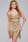 Cocktail Dresses Homecoming Short Beaded Fringe Cocktail Dress Gold