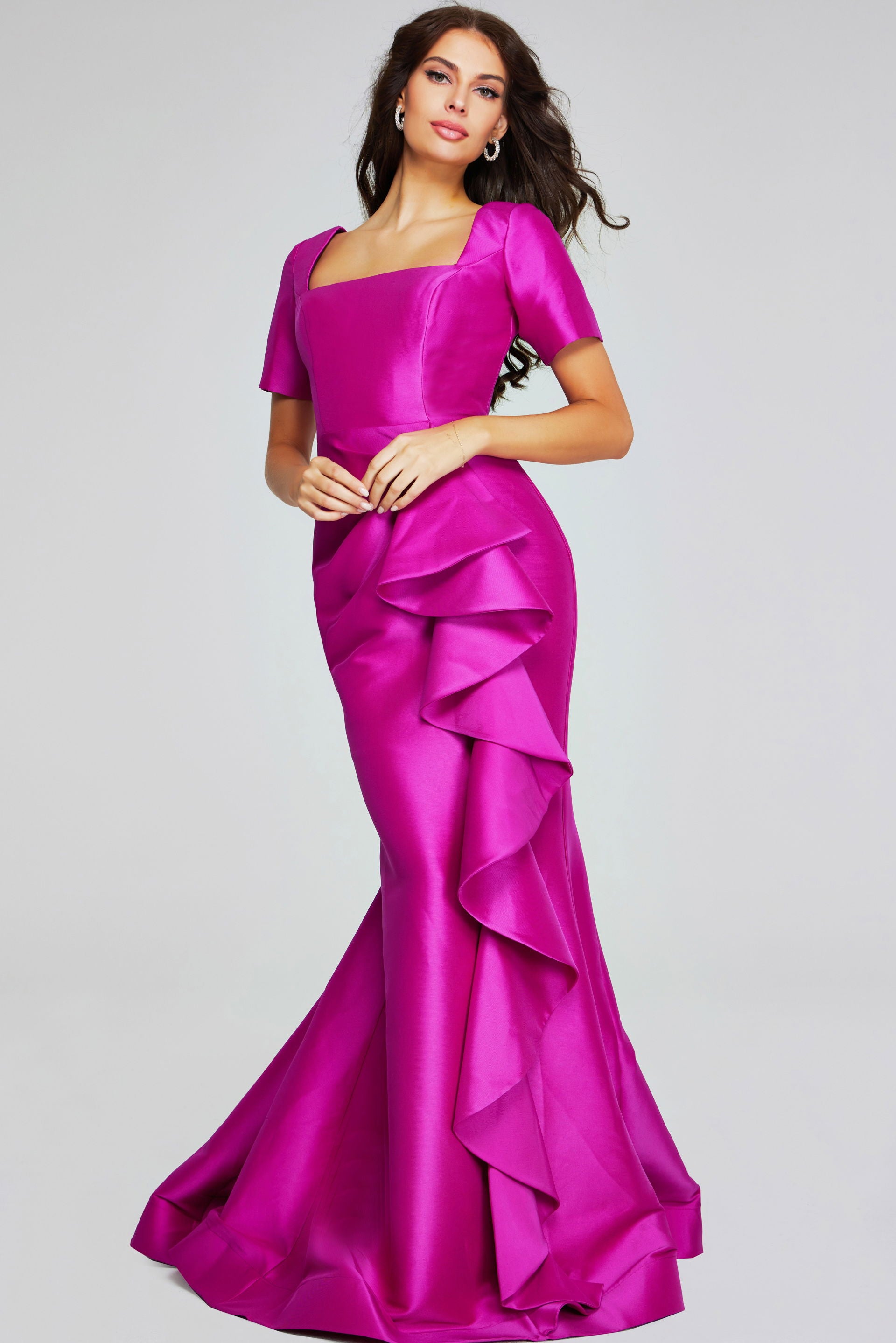 Mother of the Bride Dresses Long Ruffle Mermaid Formal Mother of the Bride Dress Jovani 41128 Orchid