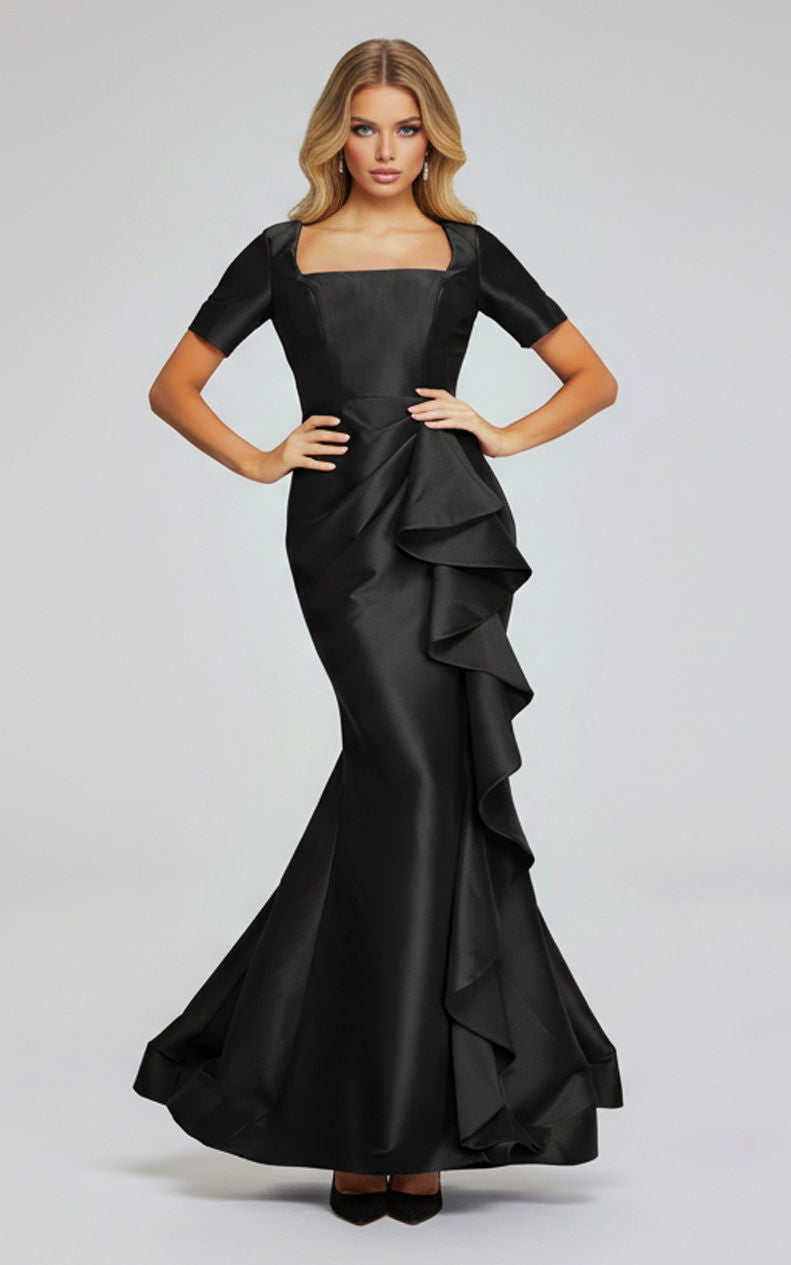 Mother of the Bride Dresses Long Ruffle Mermaid Formal Mother of the Bride Dress Jovani 41128 Black