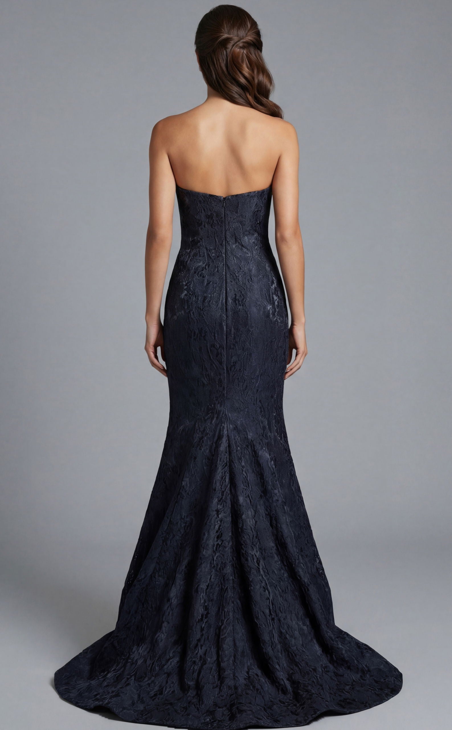 Prom Dresses Long Formal Lace Mermaid Prom Dress Jovani 41133 Dark Grey