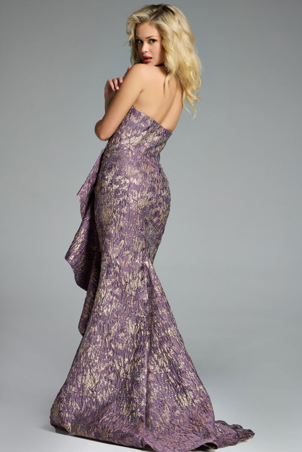 Prom Dresses A Line Long Formal Ruffle Evening Prom Dress Jovani 41134 Purple