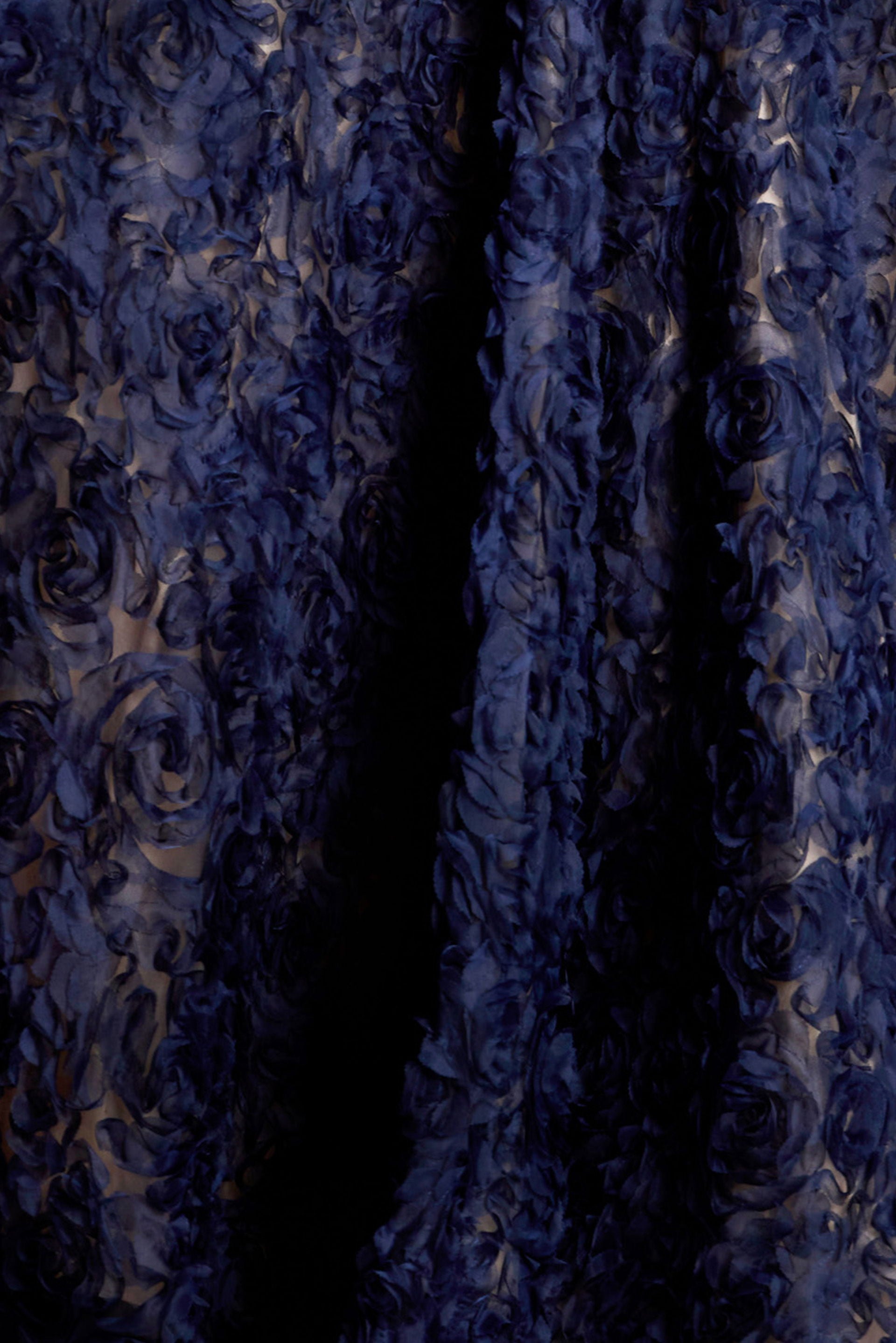 Formal Dresses Long Floral Prom Formal A Line Dress Jovani 41188 Navy/Nude