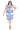 Plus Size Dresses Plus Size Short Printed Ruffle Dress White/Blue