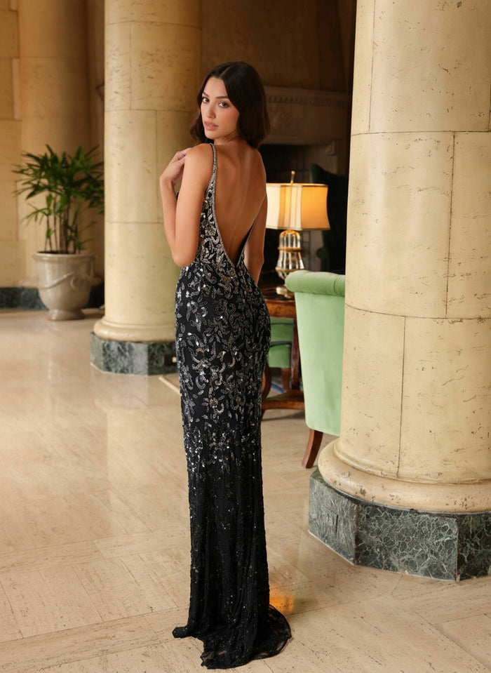 Prom Dresses Long Formal Prom Sequin Dress Black