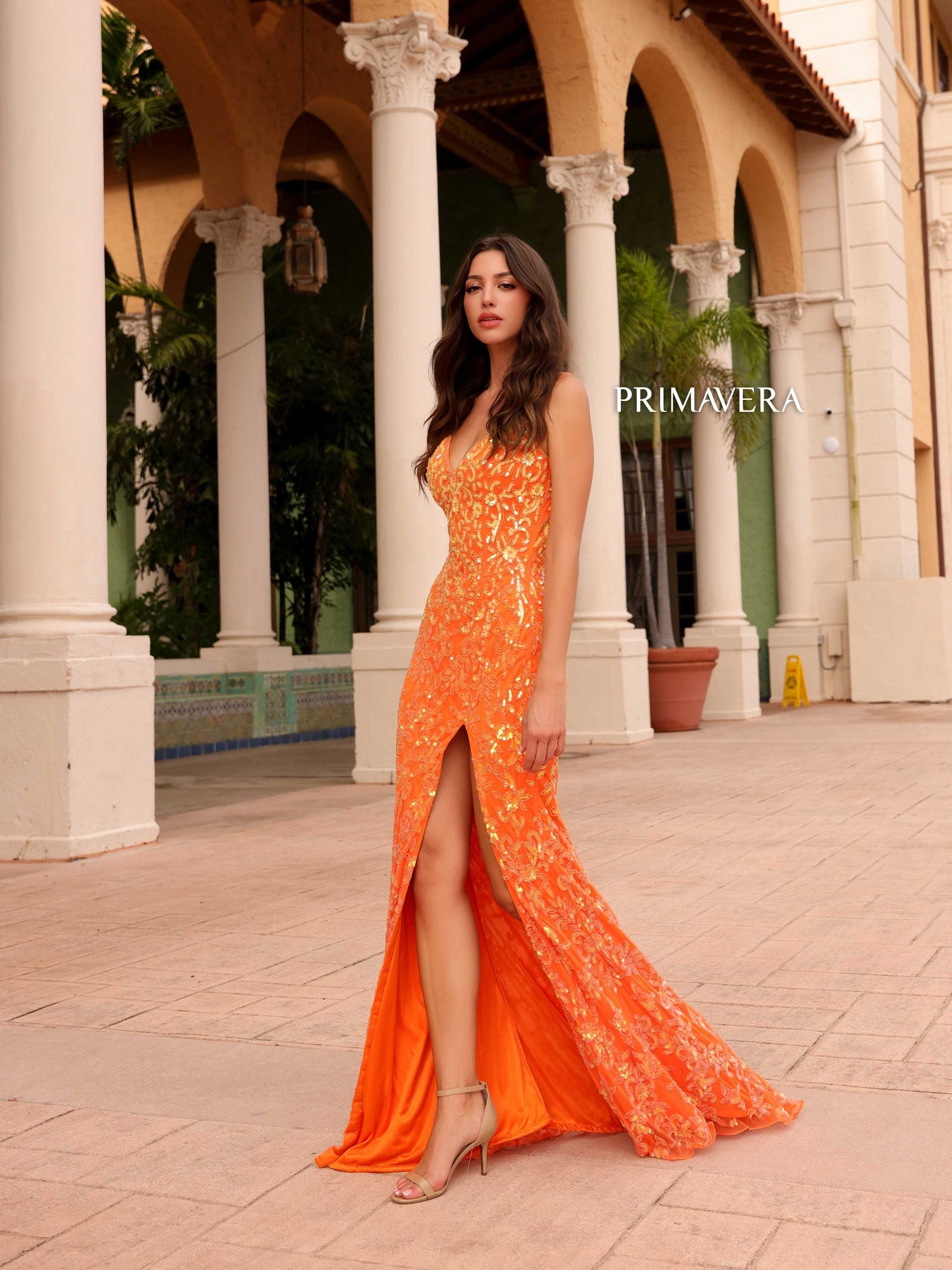 Primavera Couture 4150 Long Formal Prom Sequin Dress