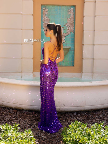 Prom Dresses Long Formal Cut Glass Prom Dress Purple