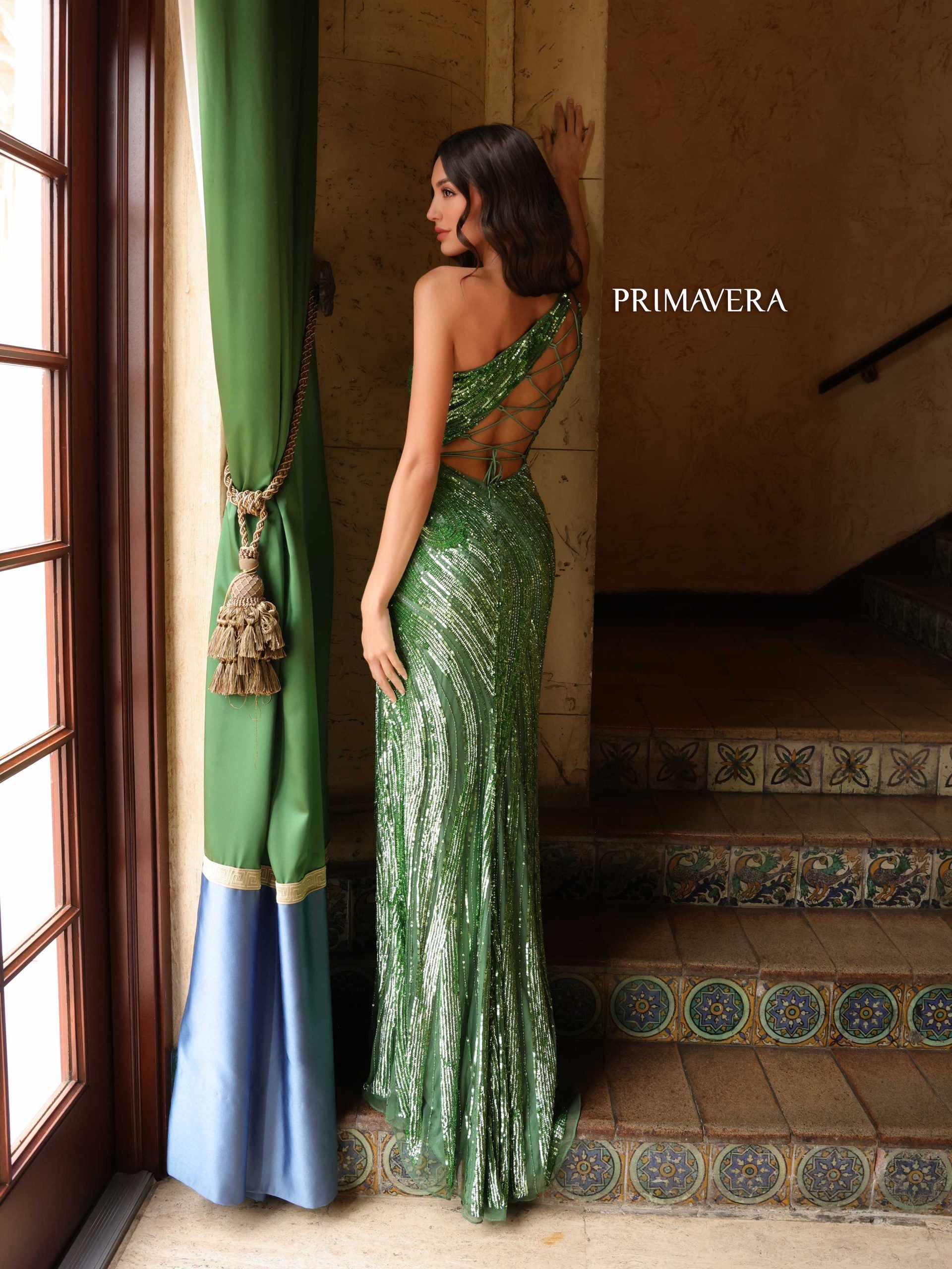 Primavera Couture 4152 Long Sequin Fitted Formal Prom Dress