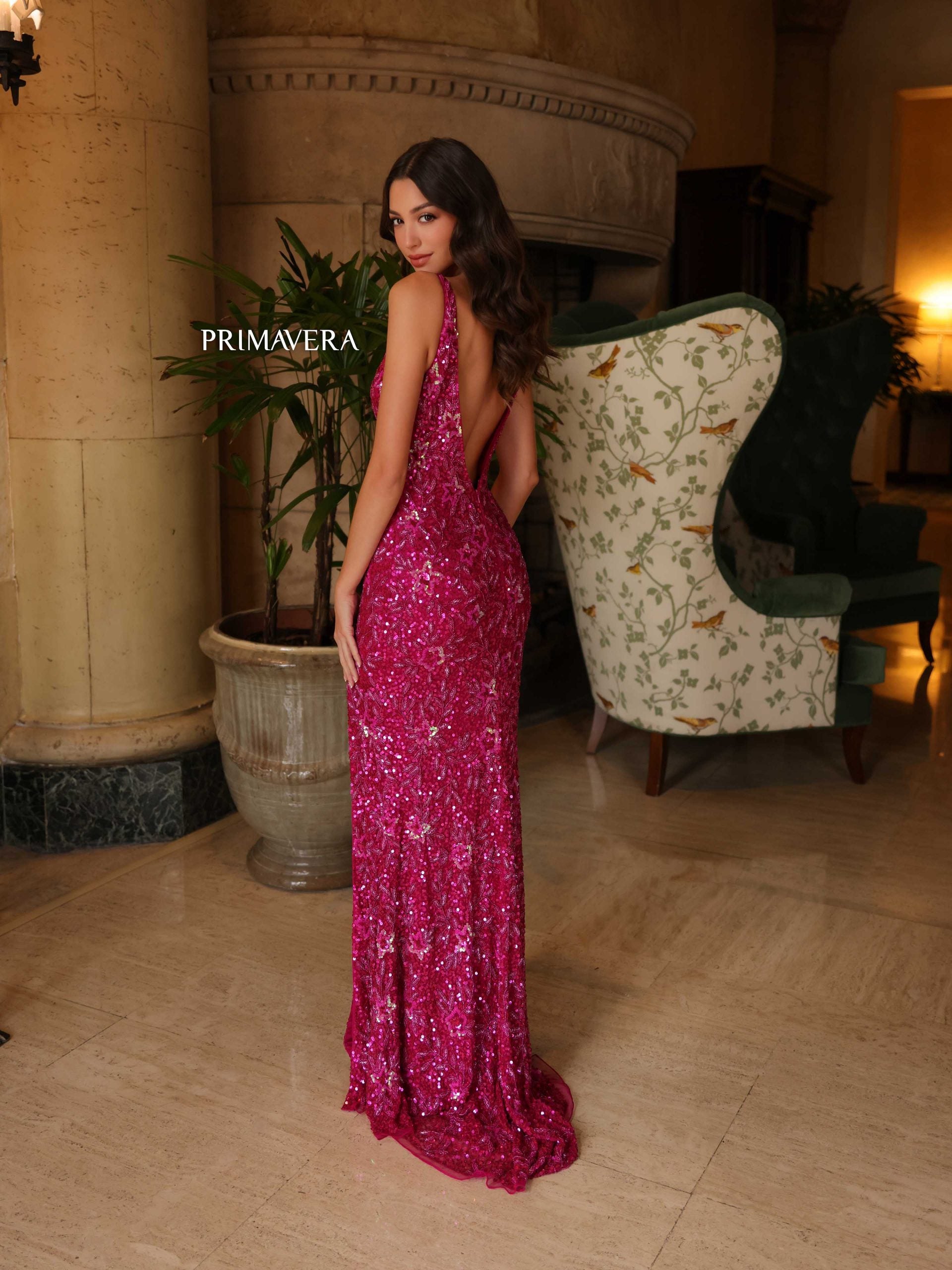 Prom Dresses Formal Prom Long Sequin Dress Fuchsia