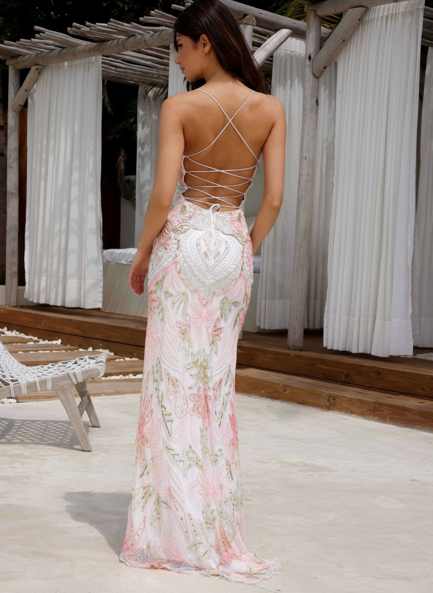Primavera Couture 4156 Formal Prom Beaded Long Dress - Black Multi / 8 Primavera Couture 4156 Formal Prom Beaded Long Dress - Black Multi / 8