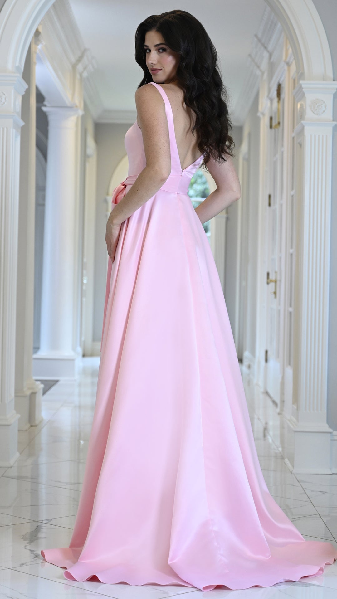 Square Floor-Length Satin Occasion A-Line Colors 4157