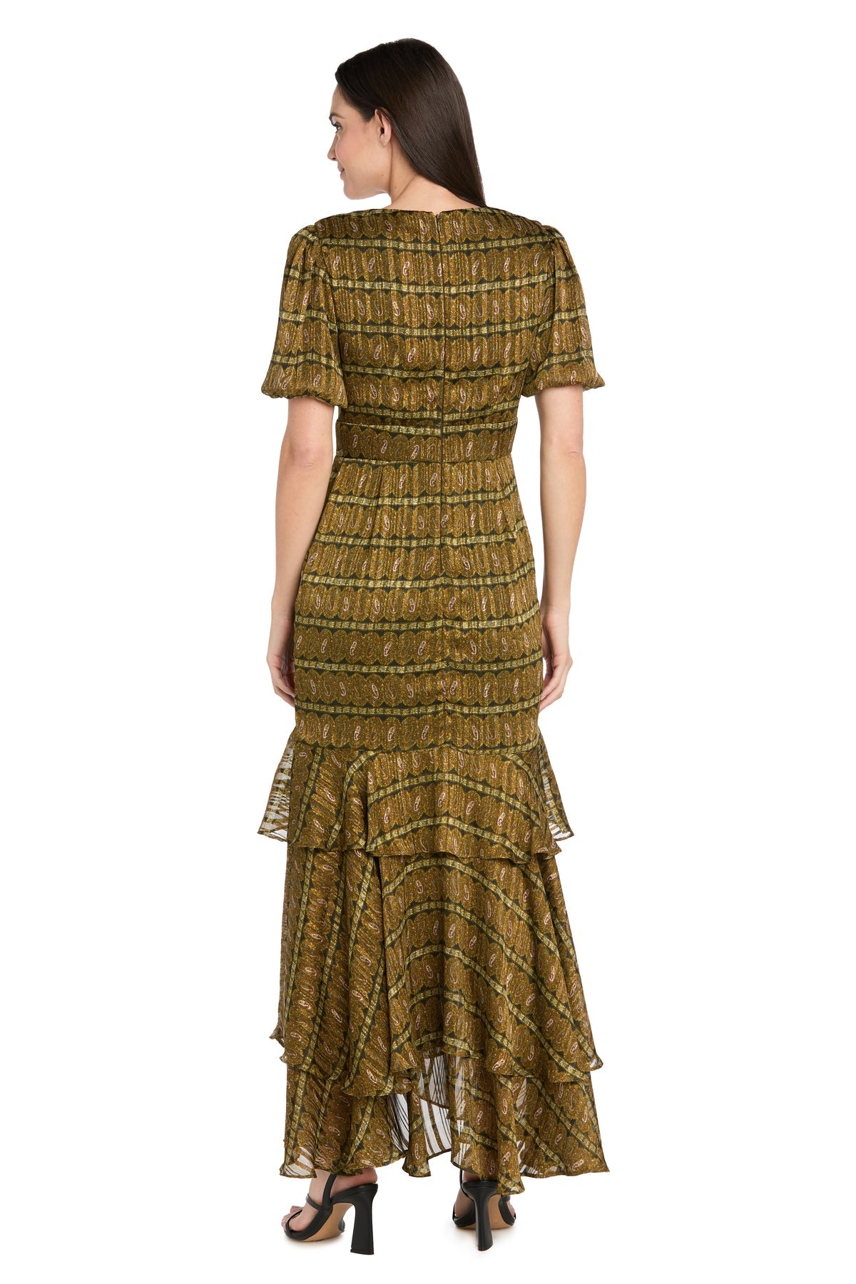 R&M Richards 4157 Long Formal Ruffle Maxi Dress
