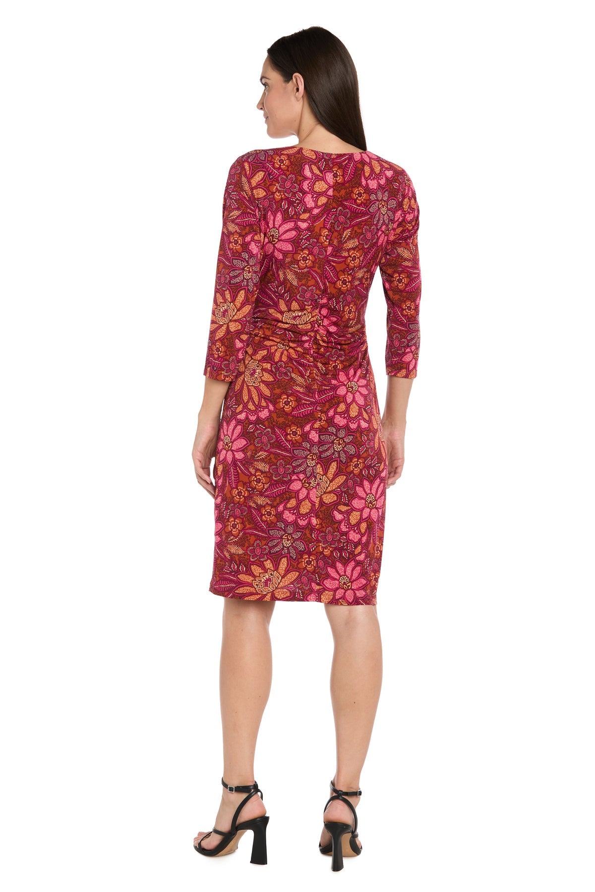 Cocktail Dresses Floral Print Formal Cocktail Short Dress R&M Richards 4171 Red