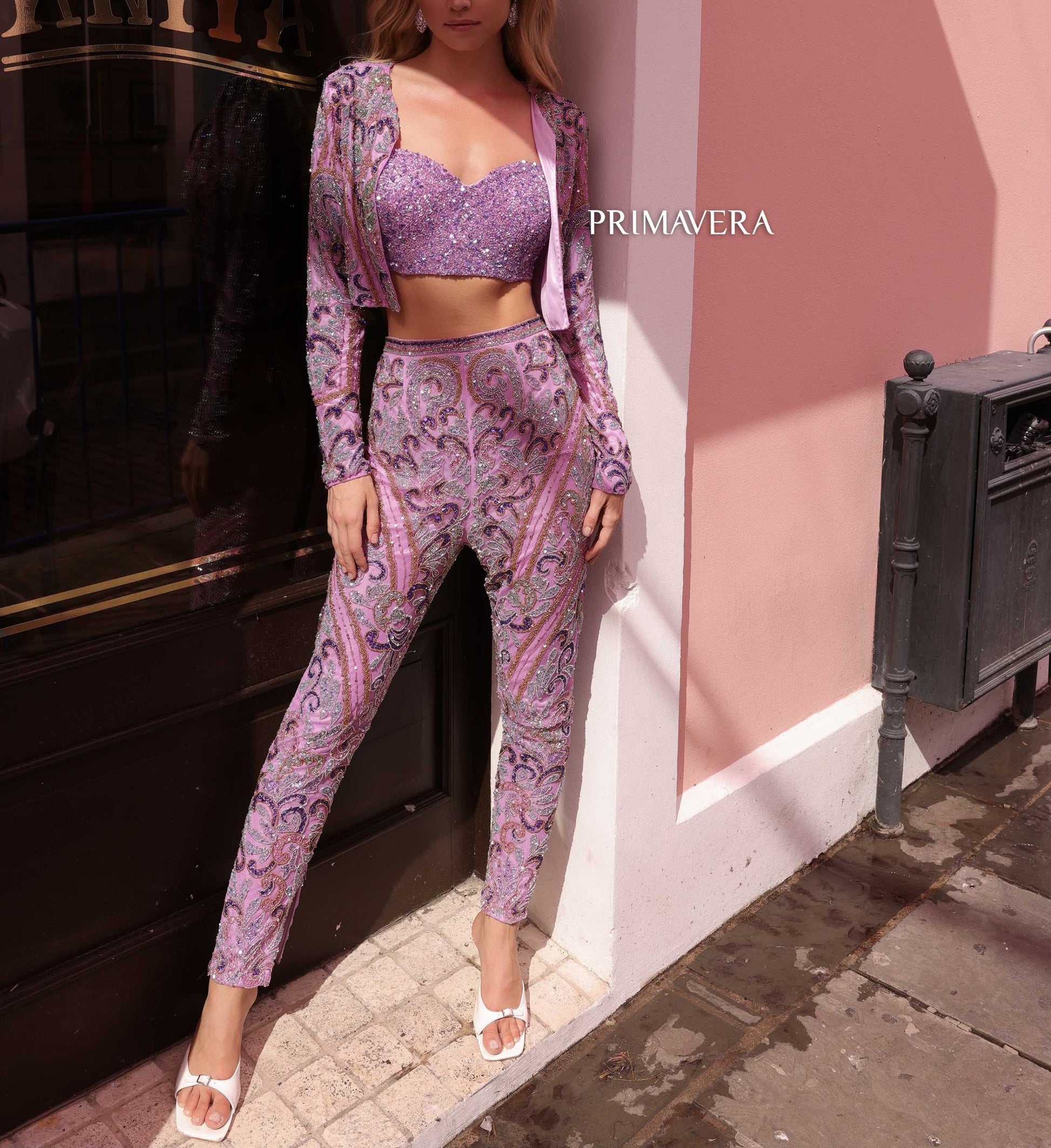 Primavera Couture 4174 Formal Sequin Beaded Prom Pant Suit