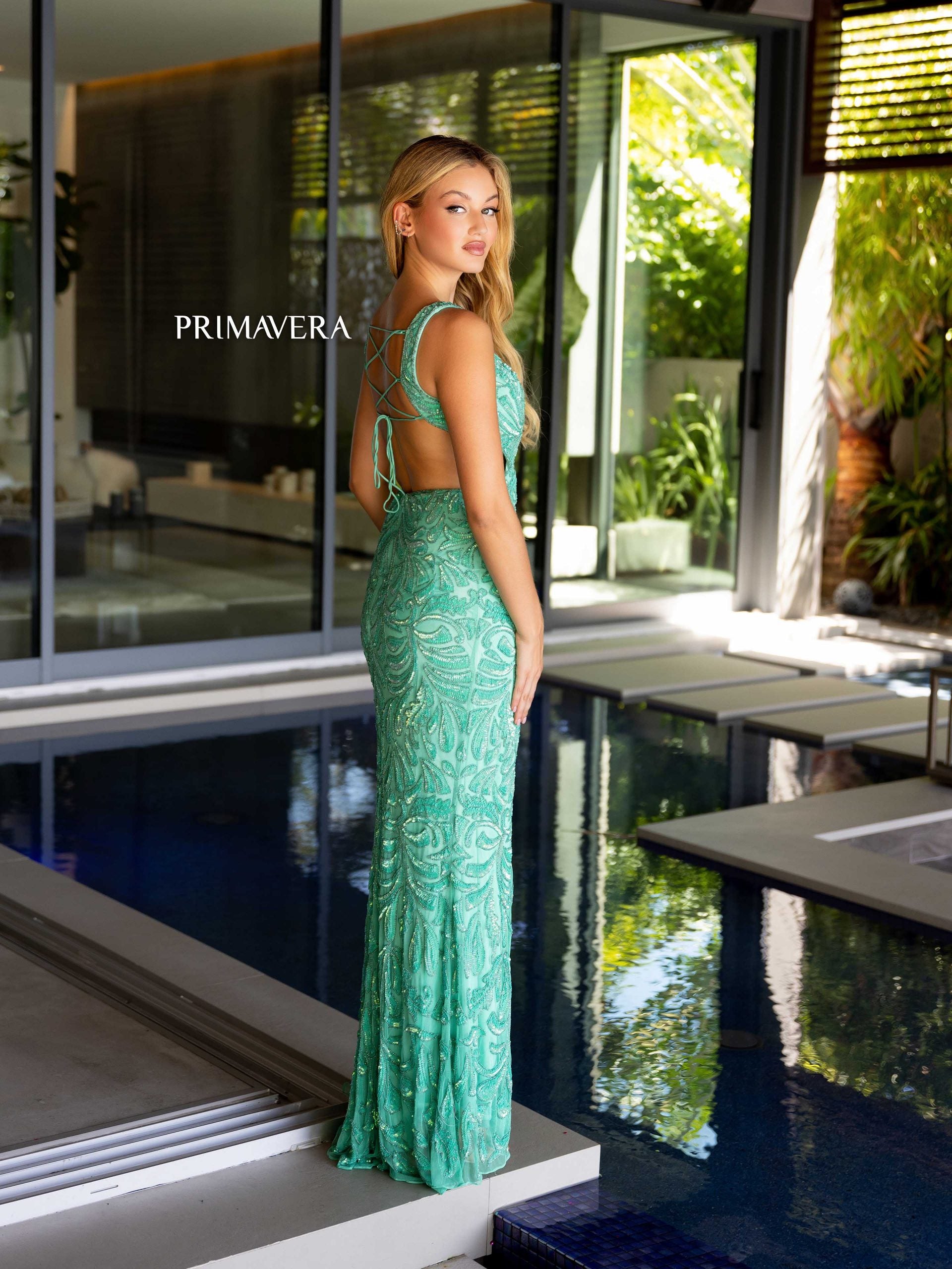 Primavera Couture 4175 Long Sequin Prom Formal Dress