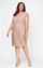 Plus Size Formal Dresses Short Sequin Lace Plus Size Knee Length Cocktail Dress Rose Gold